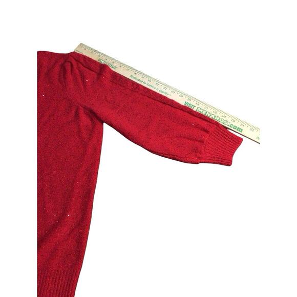Liz Claiborne Sequin Red Sweater Size 0X - Picture 10 of 10